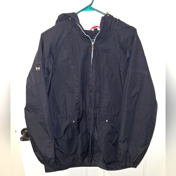 A Free Country Radiance men's X-large black hooded coat.24" PTP, 29" length - Picture 1 of 9